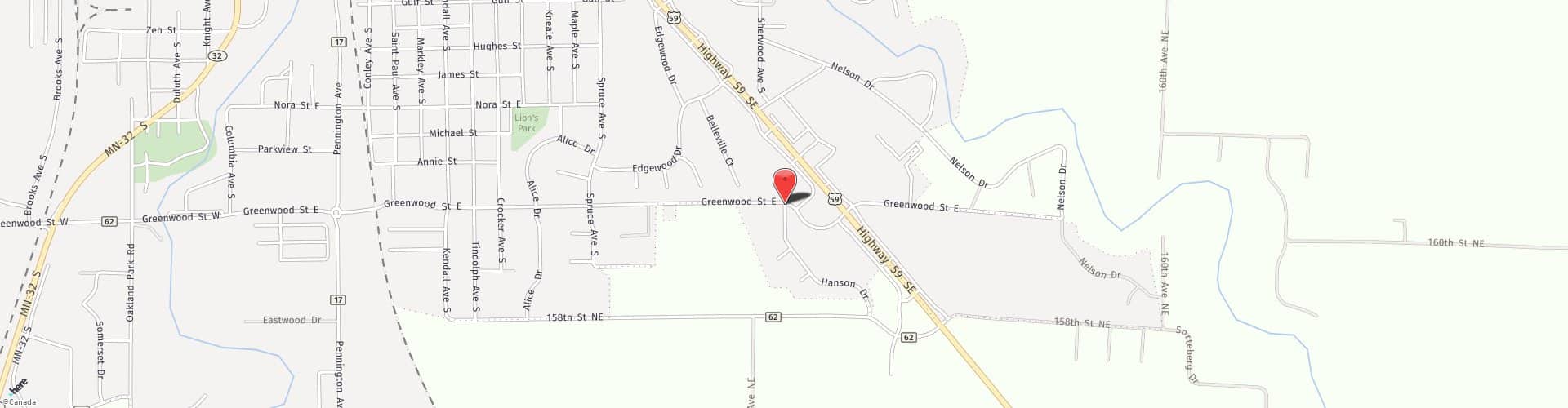 Location Map: 901 Hanson Drive Thief River Falls, MN 56701
